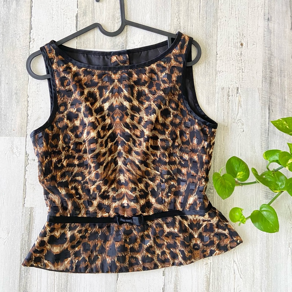 JESSICA HOWARD Peplum Cheetah Top